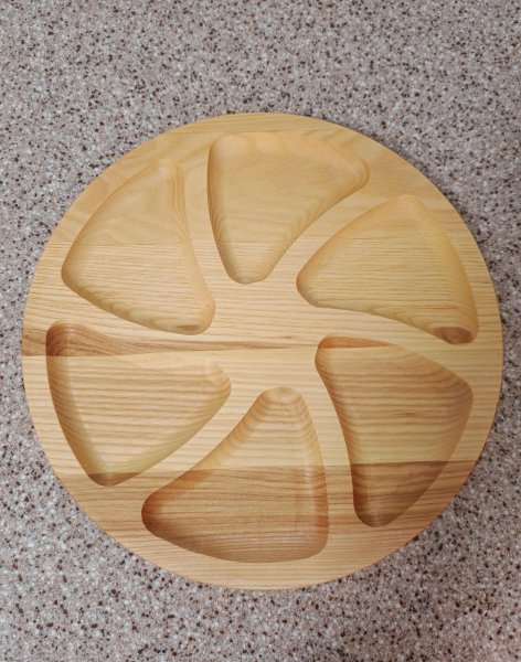 Менажниця на 6 відділів, кругла 25см, Ясен