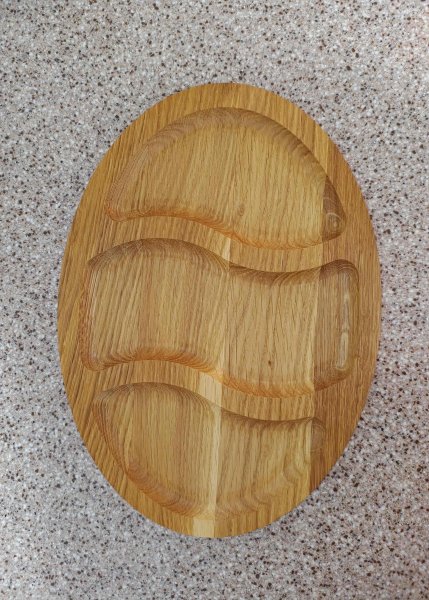 Менажниця на 3 відділа овал 25*35см, Дуб