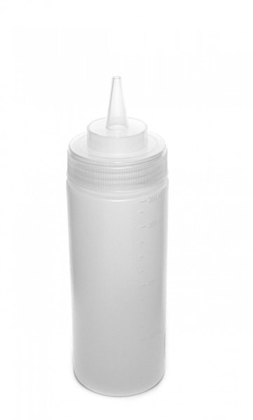 Бутылка для соусов с мерной шкалой прозрачная 360 мл