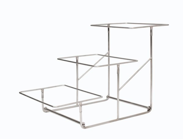 Трирівнева підставка з нержавіючої сталі 68×32×42 см