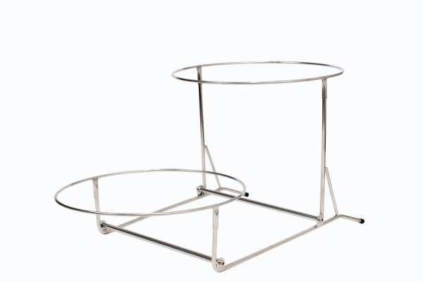 Дворівнева підставка з нержавіючої сталі 65×38×36 см