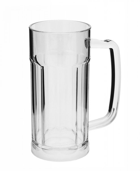 Пивний келих з ручкою з полікарбонату прозорий 360 мл