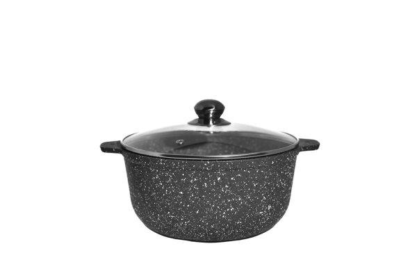 Казан-каструля 5л з а/п покриттям і алюмінієвою кришкоюАS10051 ( сірий гранит)