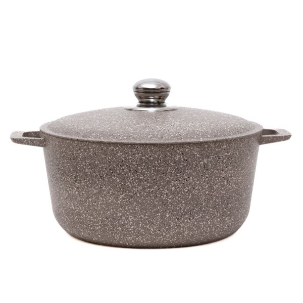 Каструля 3л з а/п покриттям і алюмінієвою кришкою АА3003 (світло сірий гранит)