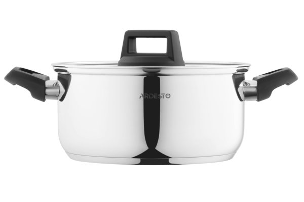 Каструля Ardesto Gemini Piemonte, скляна кришка, 3.8 л, нержавіюча сталь