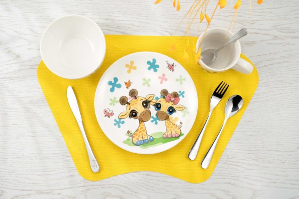 Набір дитячого посуду Ardesto Baby giraffes 3 пр., порцеляна