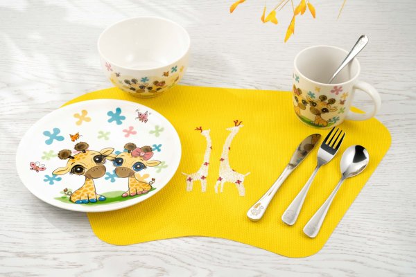 Набір дитячого посуду Ardesto Baby giraffes 3 пр., порцеляна