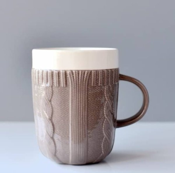 Чашка Ardesto Кnitti, 330 мл, бежева, порцеляна