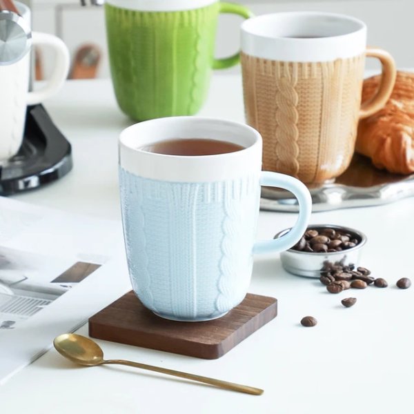 Чашка Ardesto Кnitti, 330 мл, бежева, порцеляна