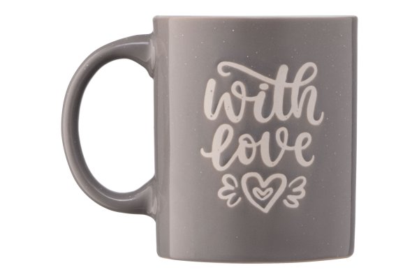 Чашка Ardesto With love, 330 мл, сіра, кераміка