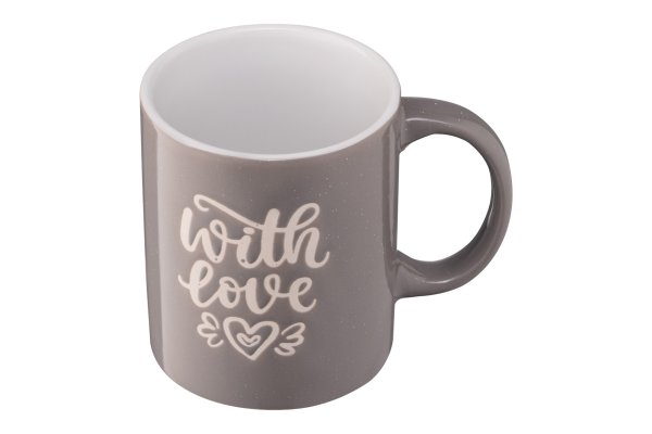 Чашка Ardesto With love, 330 мл, сіра, кераміка