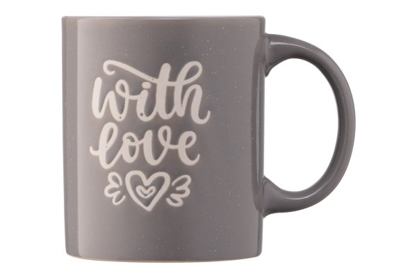 Чашка Ardesto With love, 330 мл, сіра, кераміка