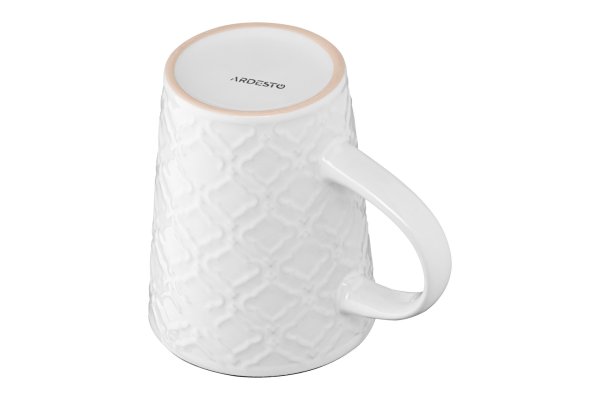 Чашка Ardesto  Relief, 320 мл, біла, кераміка