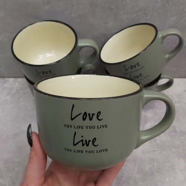 Чашка Ardesto Way of life, 550 мл, сіра, кераміка