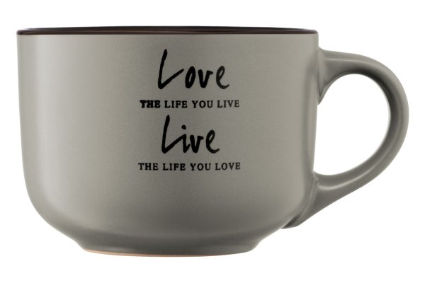 Чашка Ardesto Way of life, 550 мл, сіра, кераміка