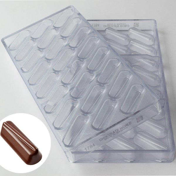 1784 CW Форма для шоколаду "Плітка з лінією" 48х16,5х13,5 мм
