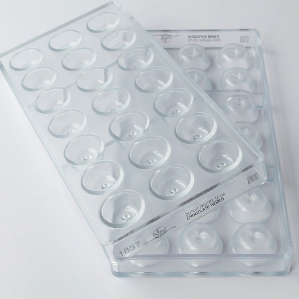 1857 CW Форма для шоколаду "Круг з краплею" 29x29x15 мм, 21 шт.