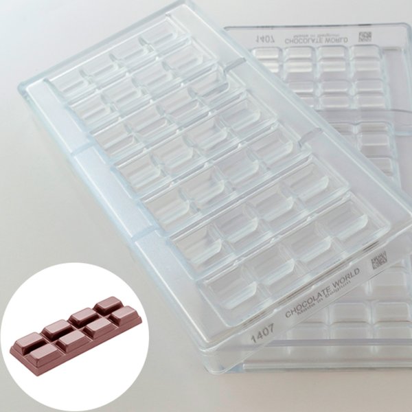 1407 CW Форма для шоколаду "Плитка" 93x32x10 мм, 7 шт.