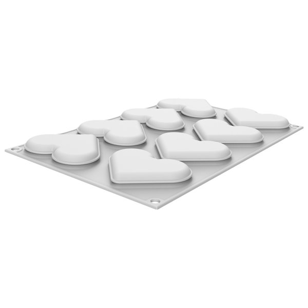 LEVEL HEARTS 35 Форма силіконова "серця" 80x66 h12 мм (8x35 мл)+каттер