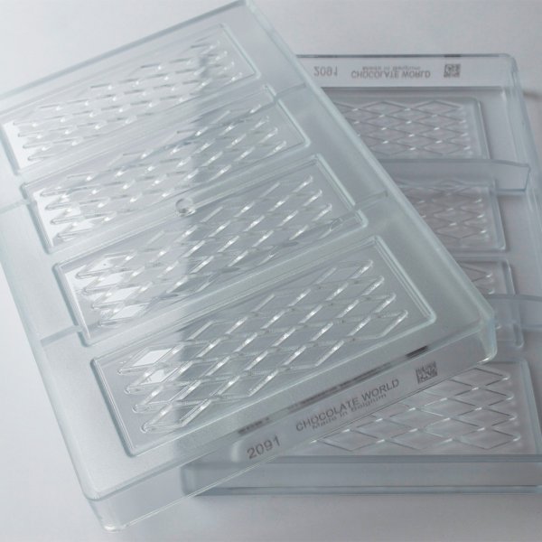 2091 CW Форма для шоколаду "Плитка" 129x52x4 мм, 4х24 г