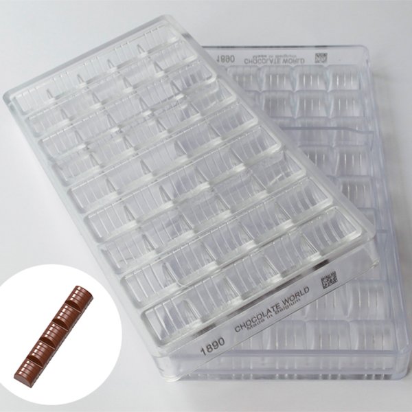 1890 CW Форма для шоколаду "Батон" 118x21,5x15 мм, 9 шт. x 34 г
