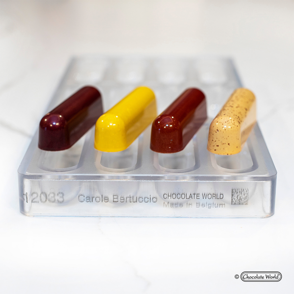 12033 CW Форма для шоколаду "еклер" 78,5x19мм h 20 мм, 4х3 шт./29 г