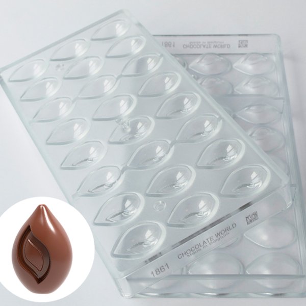 1861 CW Форма для шоколаду "Полум'я" 35x24x10,50+11,50 мм, 24 шт.
