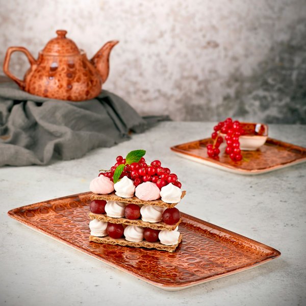 CW-BK-ZT-21-DZ Тарілка кругла 21 см, декор Brick, серія "Cowry"