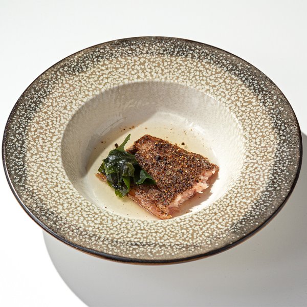 TN-SZ-GT-25-CK Тарілка для пасти з прямим бортом 25 см (400 мл), декор Spazio, серія "Tinta"