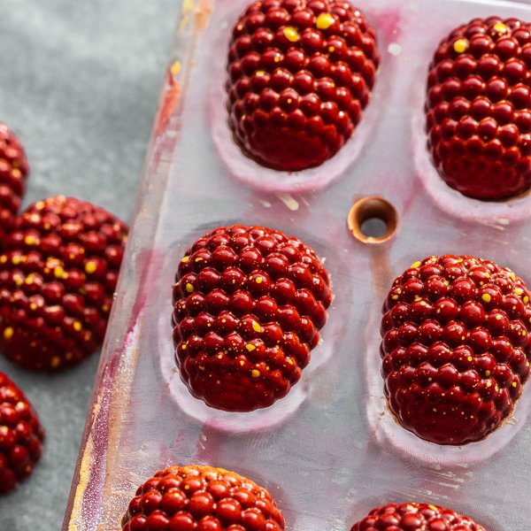 1948 CW Форма для шоколаду "Малина" 29,5x25x12,5 мм, 3х8 шт.- 5,5 г