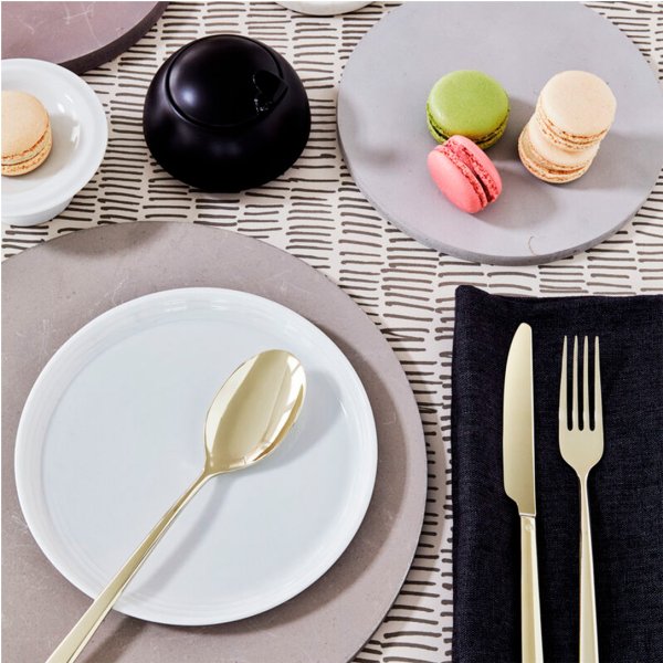 52713P25 Ложка десертна PVD Champagne "Linear"