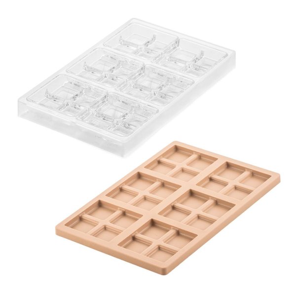 CH021 - KIT BLOCCO T Набір форм для шоколаду 75x75 h16,5 мм  (6х77 мл)