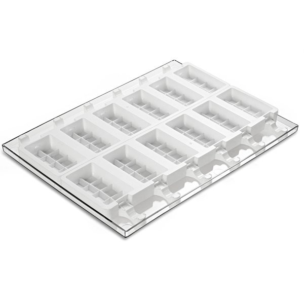 GEL02 Набір для морозива "шоколад" 92х48x24 мм (2 форми, таця, 50 паличок)