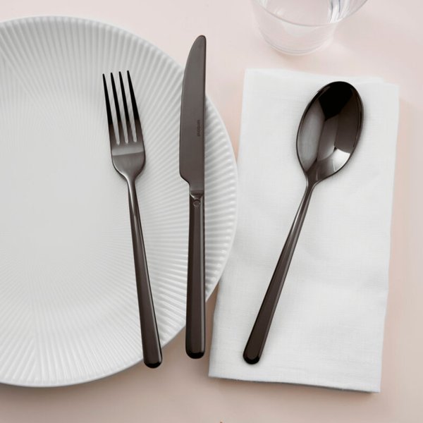 52713B25 Ложка десертна PVD Black "Linear"