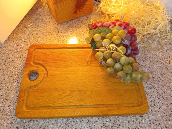 Дошка прямокутна з отвором Дуб 25*35см