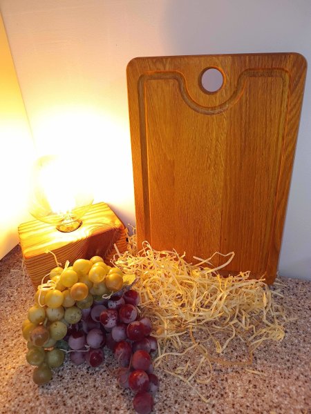 Дошка прямокутна з отвором Дуб 25*35см