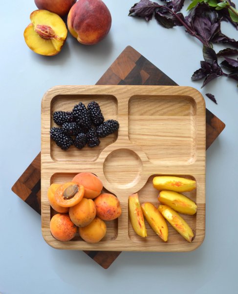 Менажниця на 5 відділів, квадратна 25см, Ясен