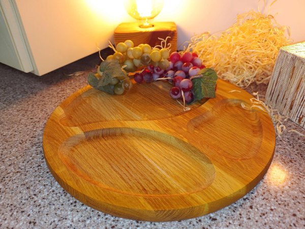 Менажниця на 3 відділа кругла 30см, Ясен