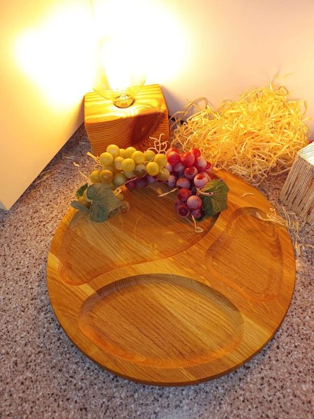 Менажниця на 3 відділа кругла 30см, Ясен