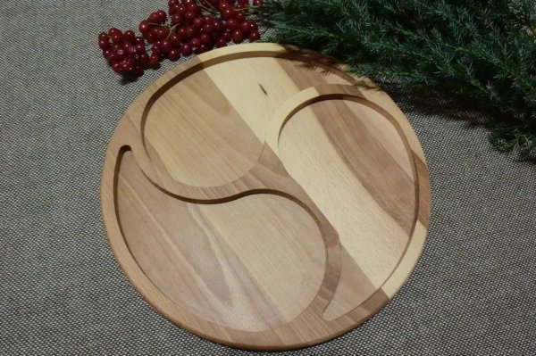 Менажниця на 3 відділа, кругла, інь-янь 30м, Ясен