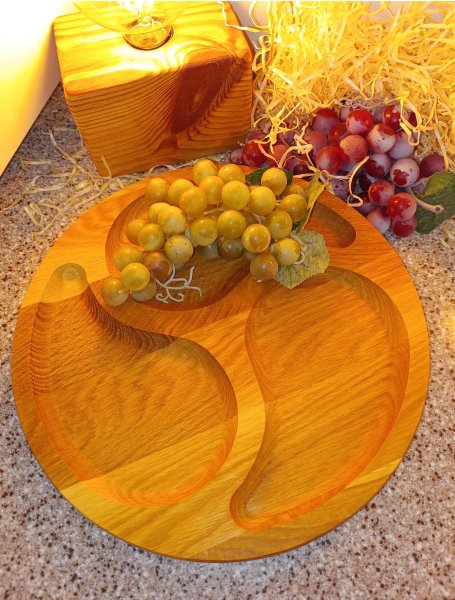 Менажниця на 3 відділа, кругла, інь-янь 30м, Ясен