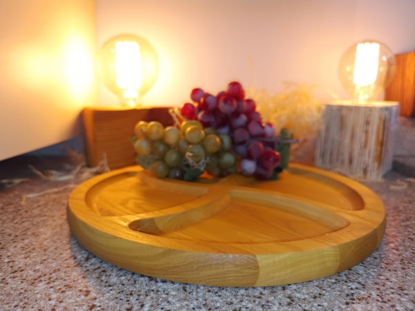 Менажниця на 4 відділа, кругла 30см, Ясен