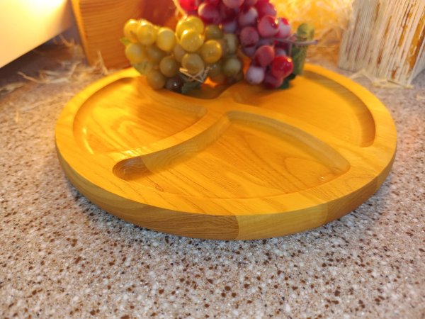 Менажниця на 4 відділа, кругла 30см, Ясен