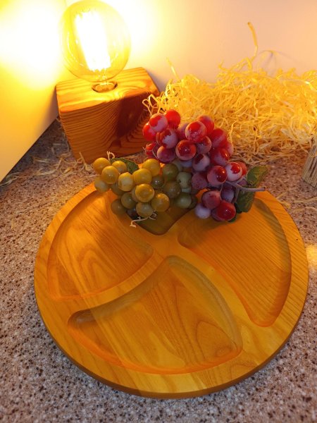 Менажниця на 4 відділа, кругла 30см, Ясен