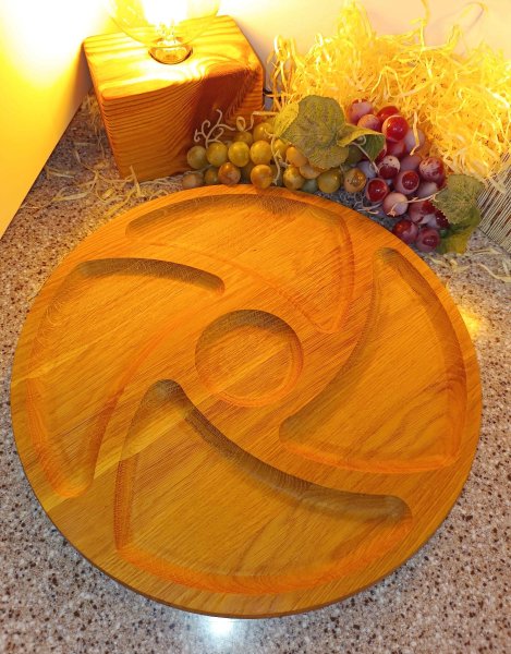 Менажниця на 5 відділів, кругла 35см, Ясен