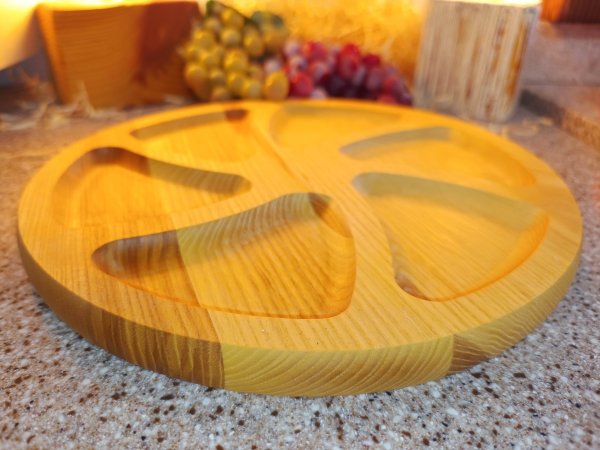 Менажниця на 6 відділів, кругла 25см, Ясен