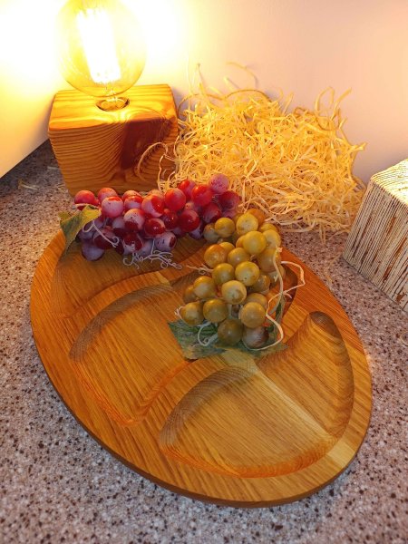 Менажниця на 3 відділа овал 25*35см, Дуб