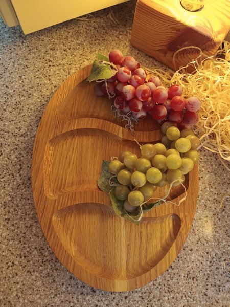 Менажниця на 3 відділа овал 25*40см, Дуб