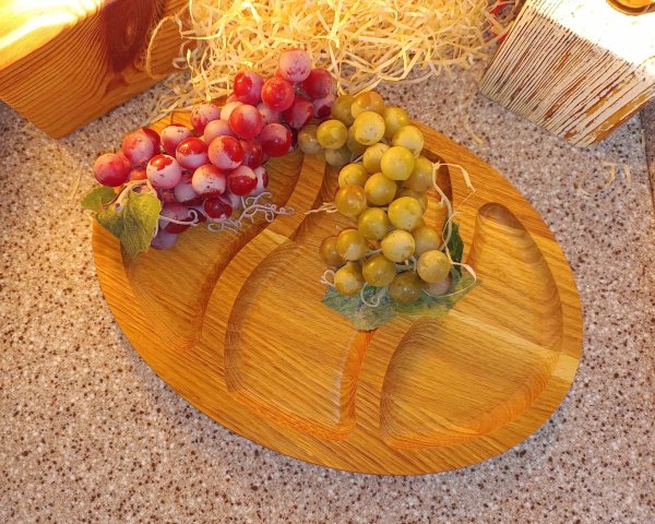 Менажниця на 3 відділа овал 25*35см, Ясен