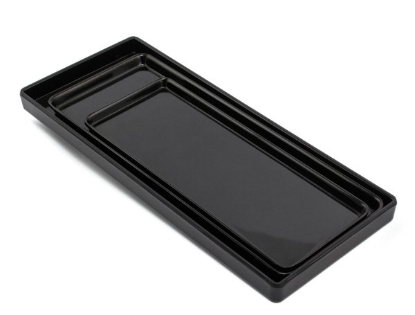 Піднос з меламіну 25,2×9,9×1,1 см чорний